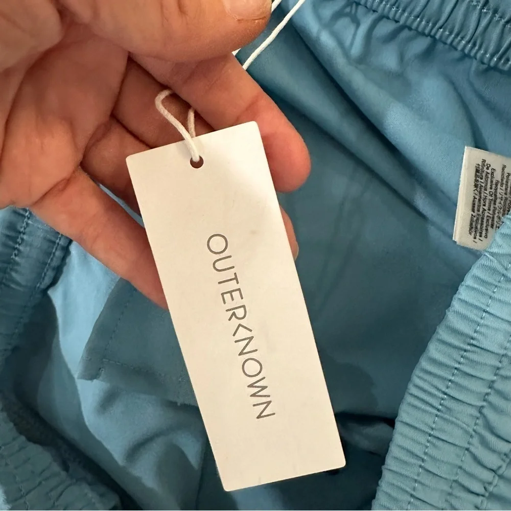 OuterKnown Men’s Nomadic Volley Sky Blue Versatile Swim Shorts Sz S NWT